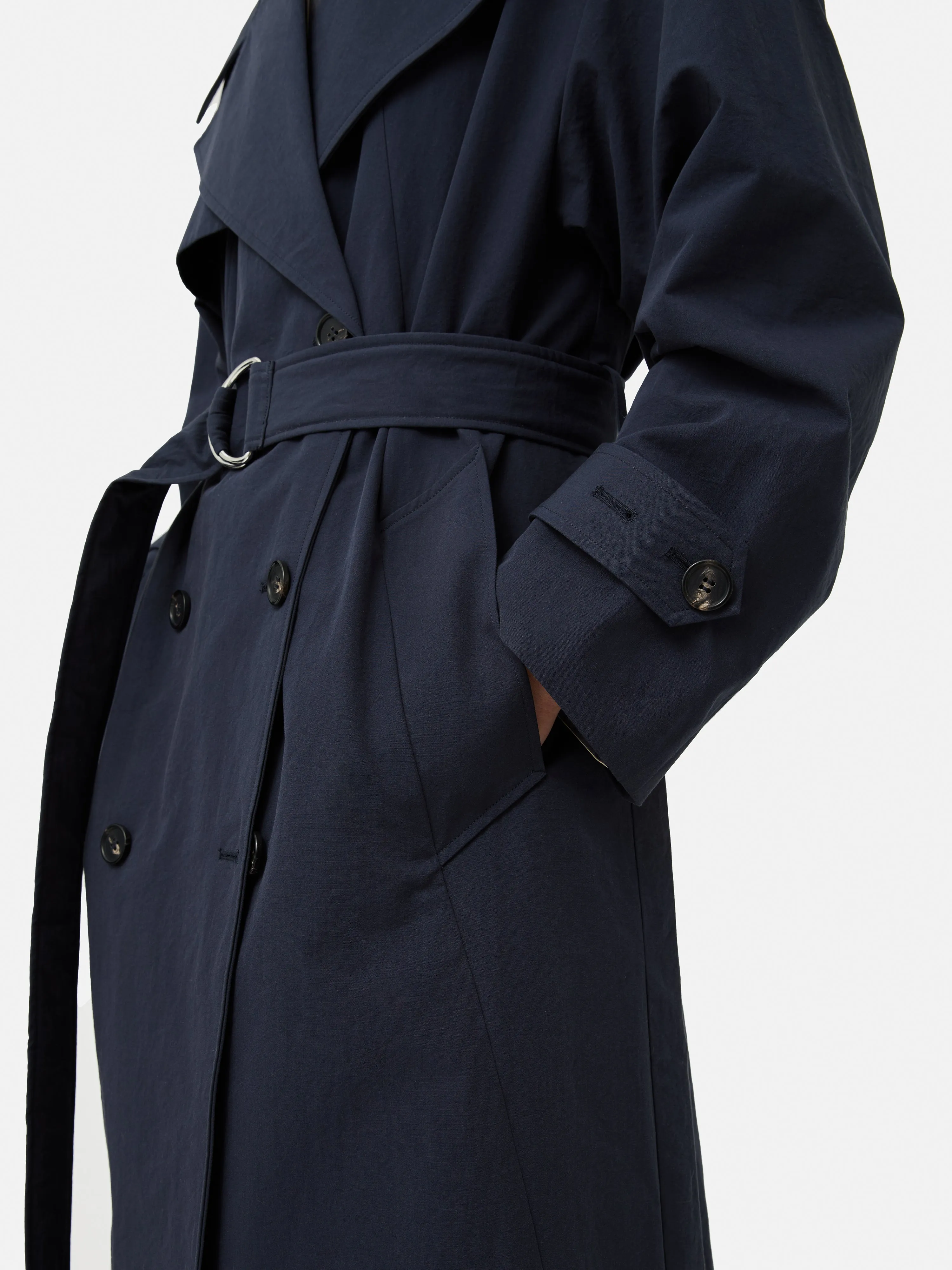 Nelson Cotton Trench Coat | Blue