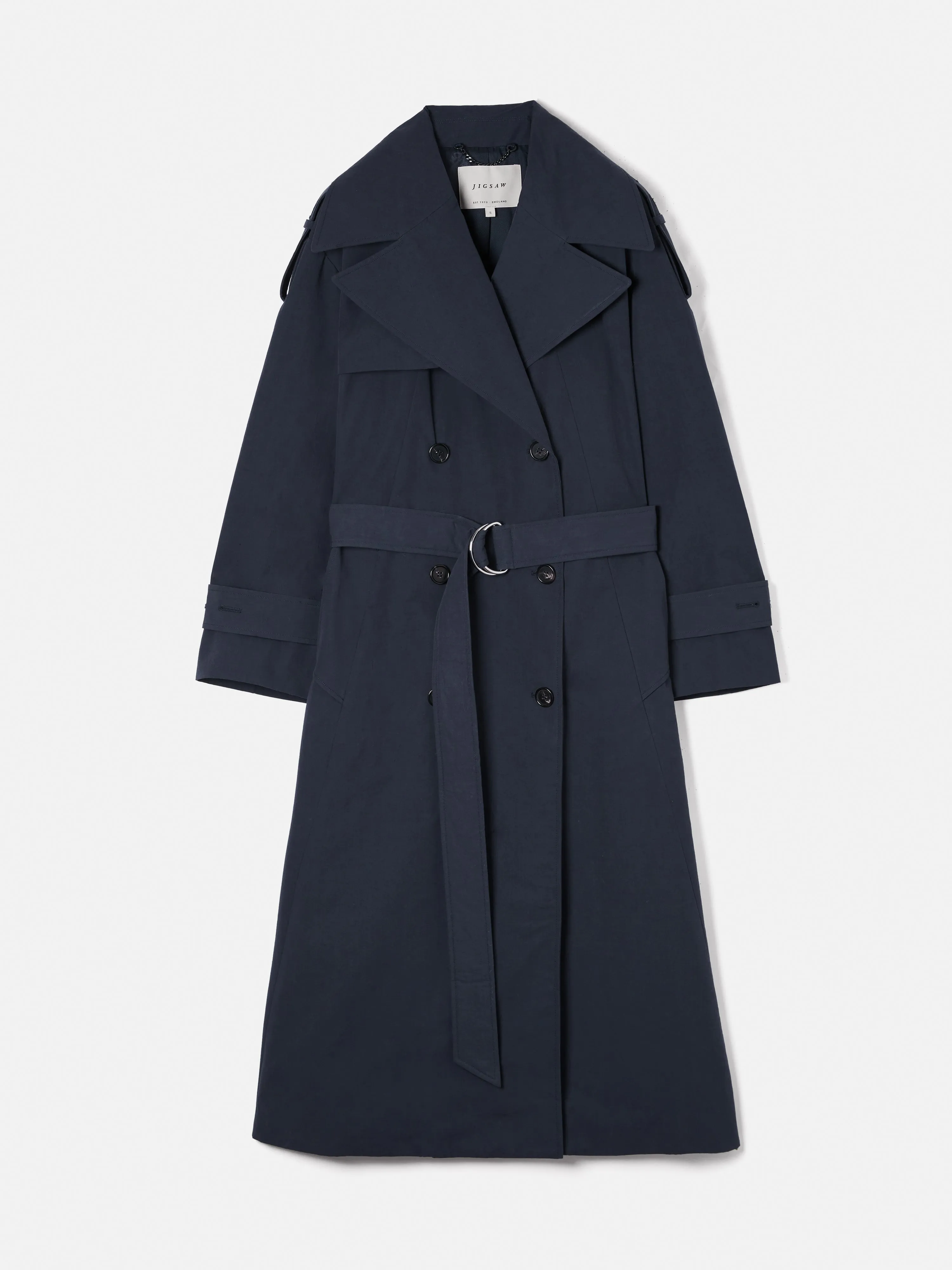 Nelson Cotton Trench Coat | Blue