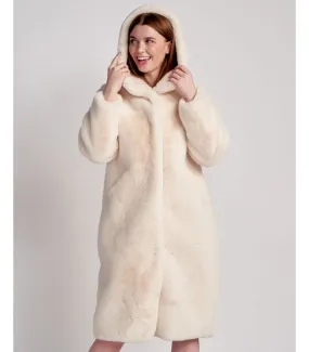 Nicole Hooded Faux Fur Overcoat: FurHatWorld.com