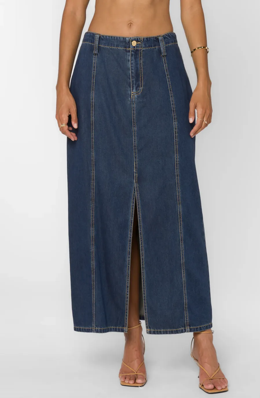 NIKKIE LONG DENIM SKIRT