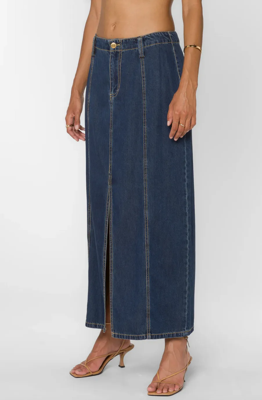 NIKKIE LONG DENIM SKIRT