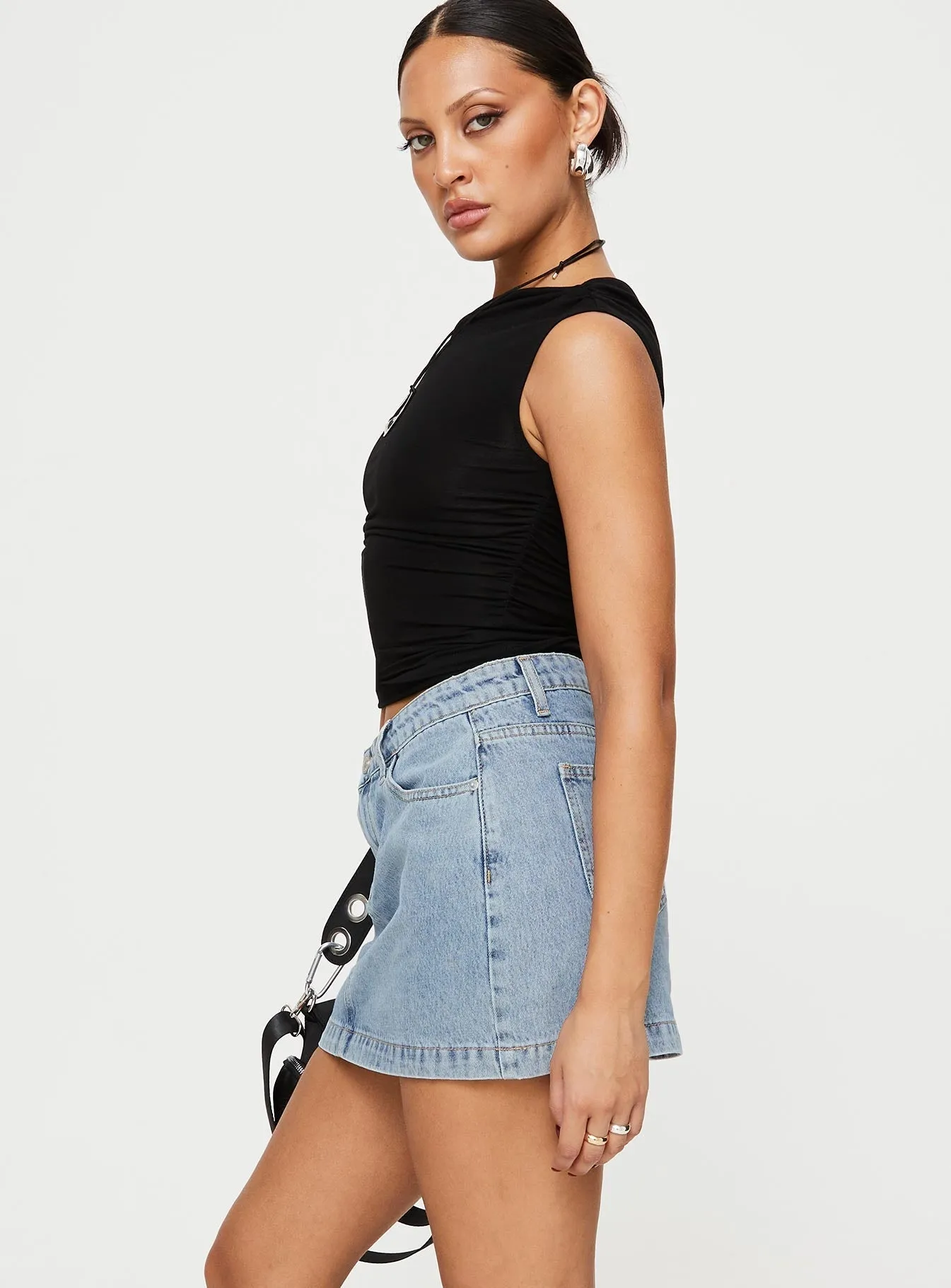 Nique Denim Mini Skirt Light Wash Petite