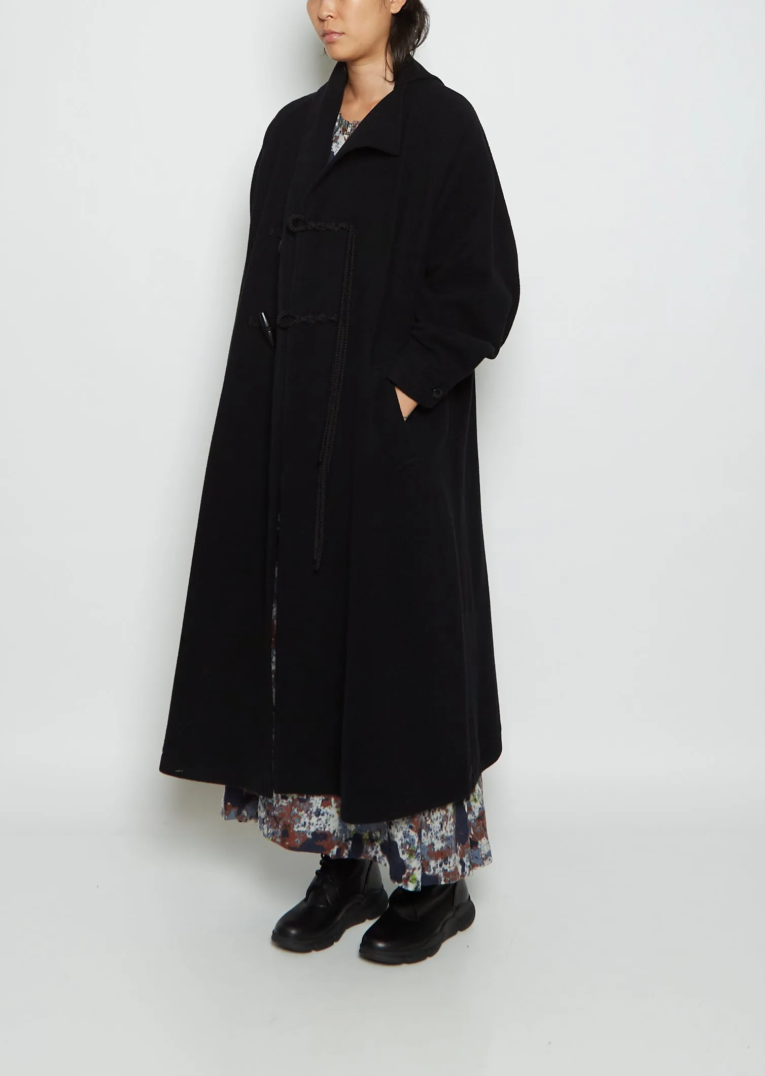 O-Toggle Button Long Wool Coat