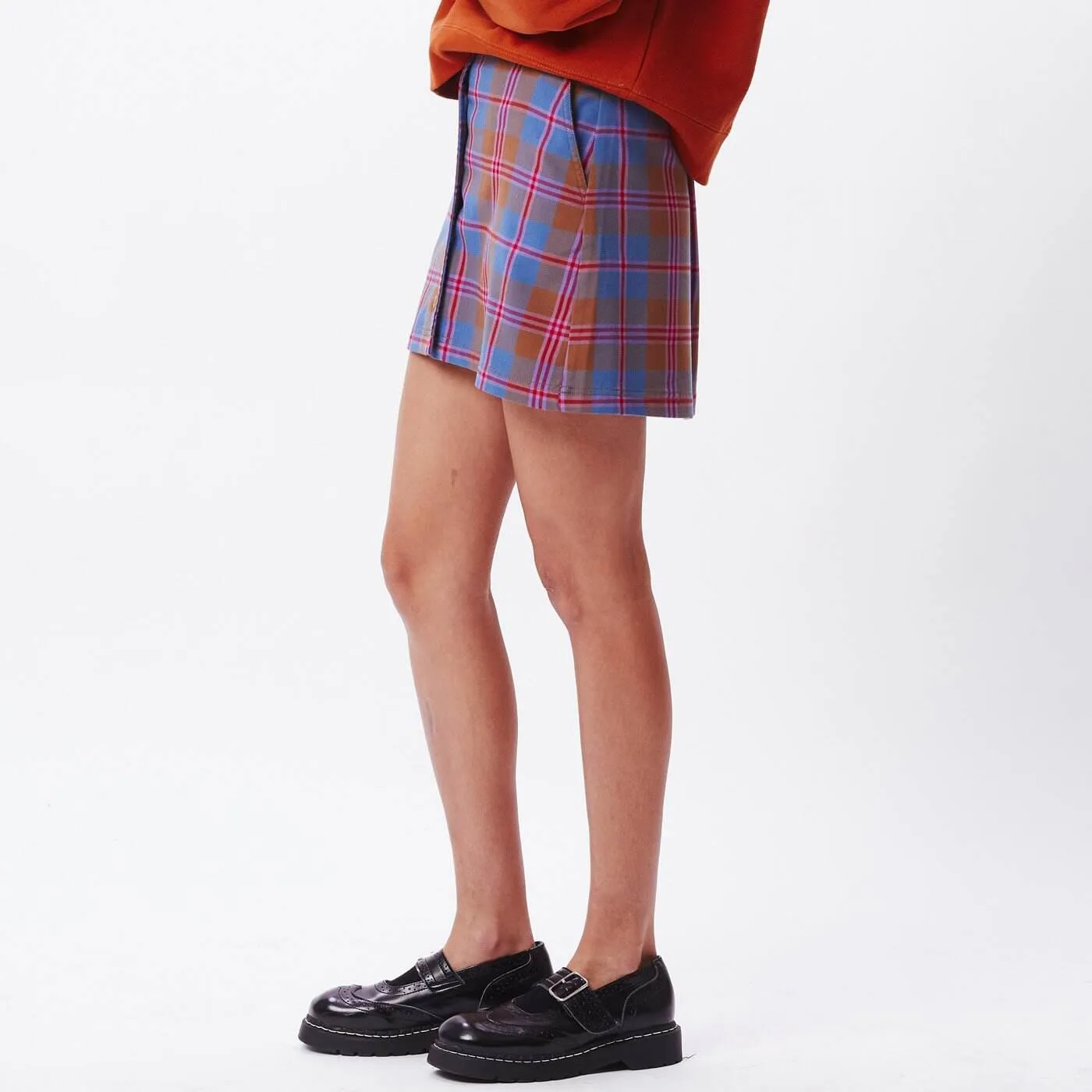 Obey Joanie Plaid Skirt in Brown