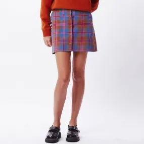 Obey Joanie Plaid Skirt in Brown