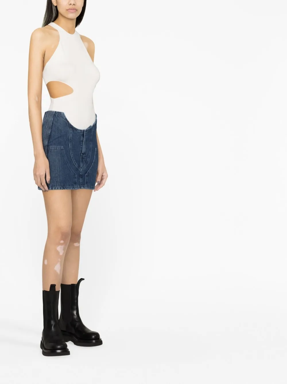 Off White    Off White Denim Mini Skirt