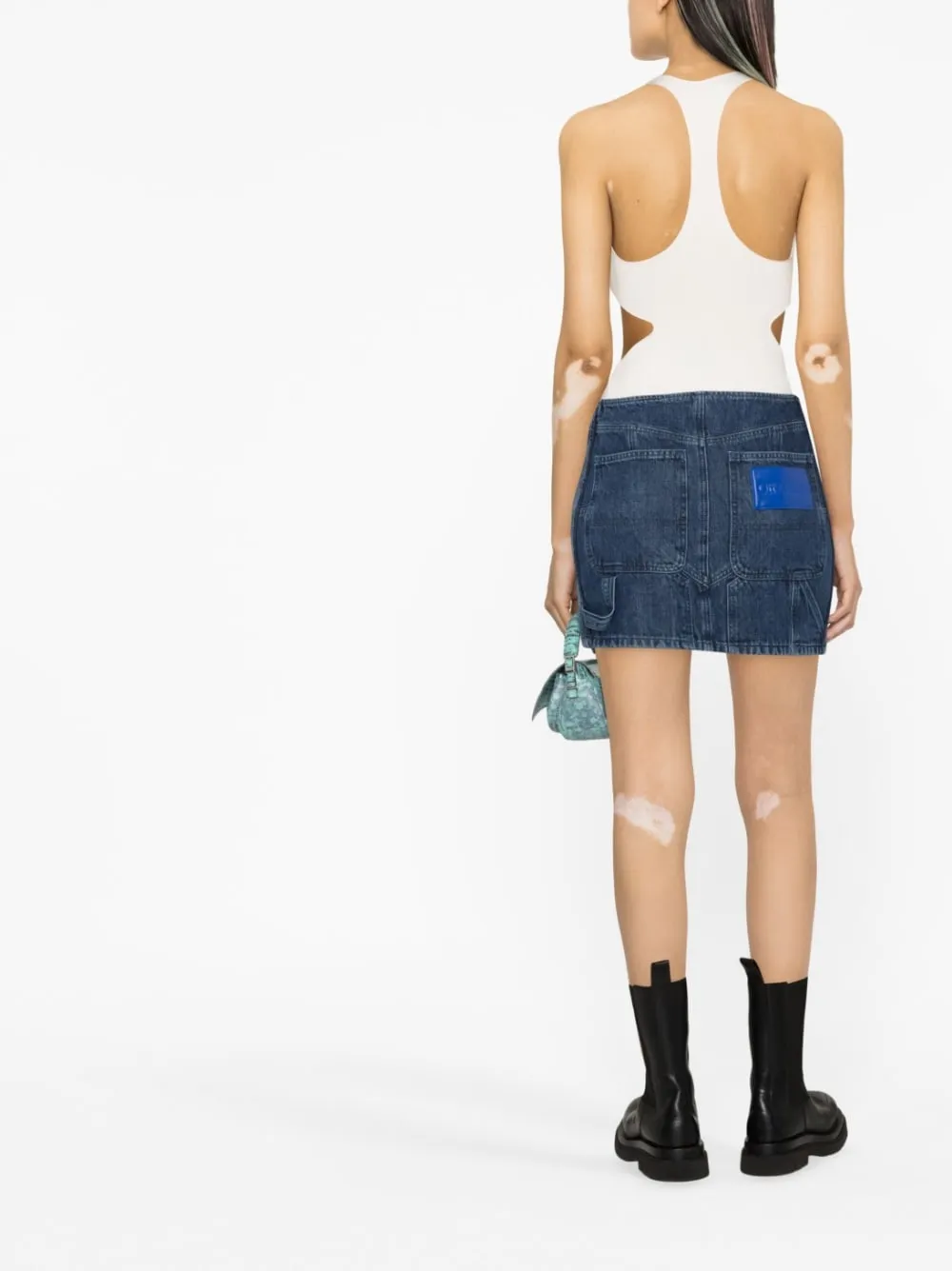 Off White    Off White Denim Mini Skirt