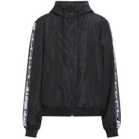 Off White Taped Sleeve Black Windbreaker Jacket