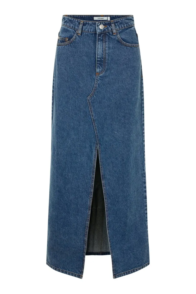 oval square Britney Maxi Skirt Middle Blue