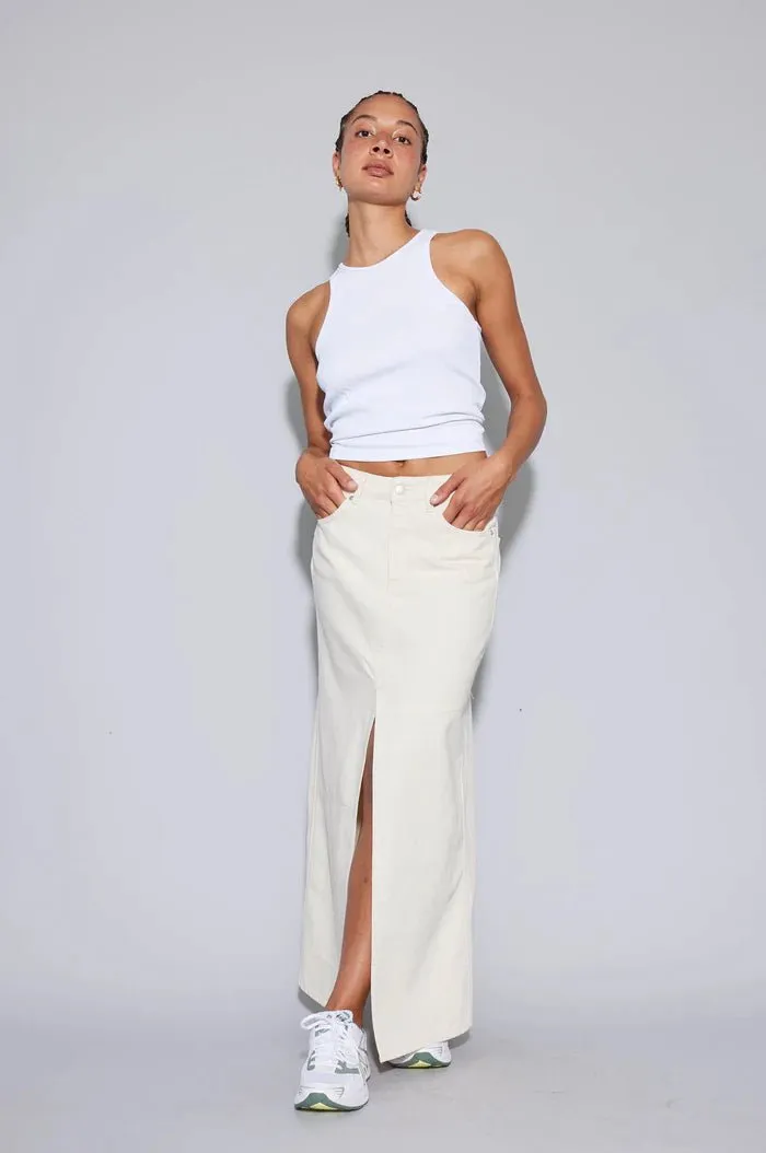 oval square Wonder Maxi Skirt Off white