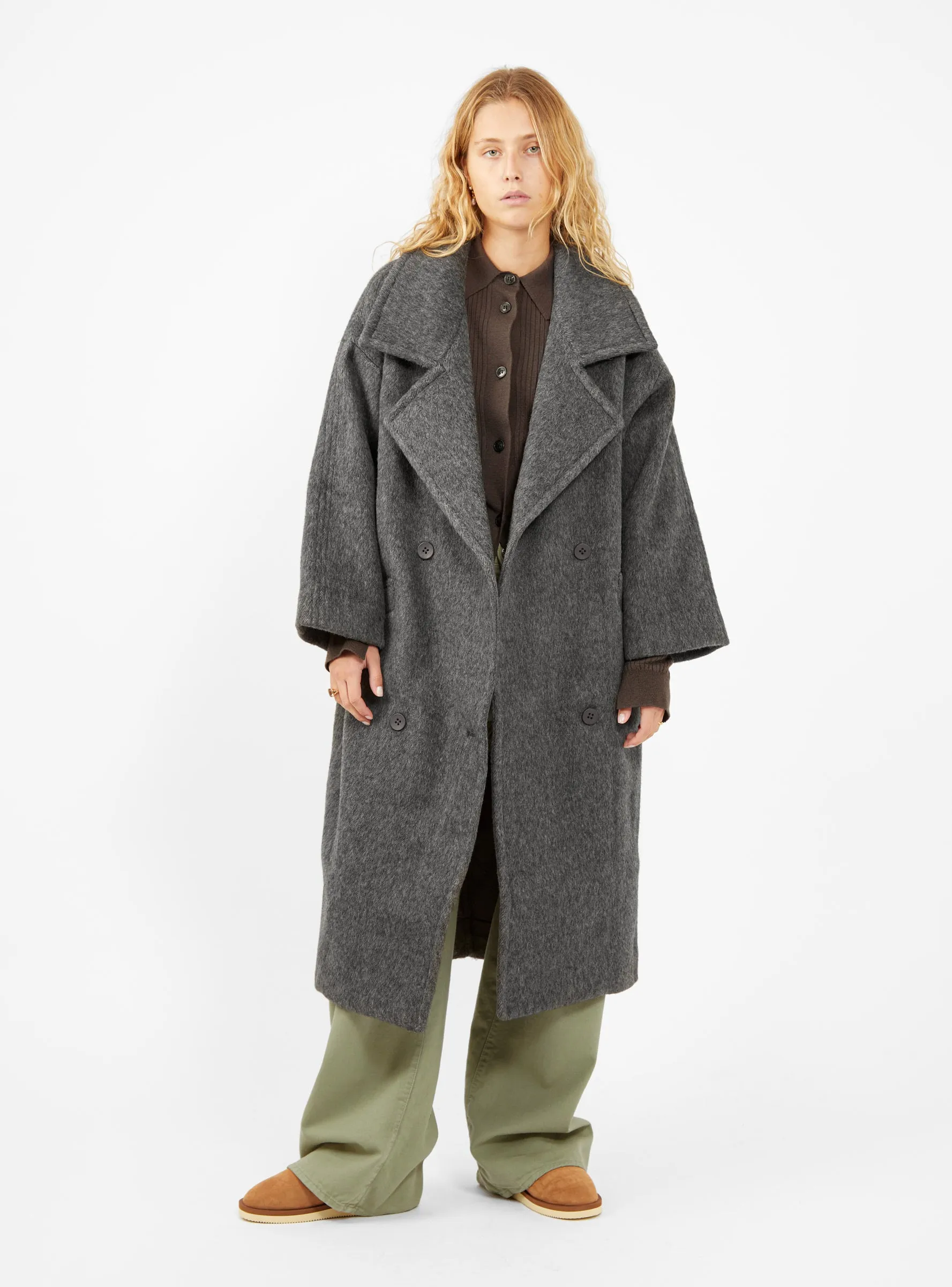 Oversized Wool Coat Grey