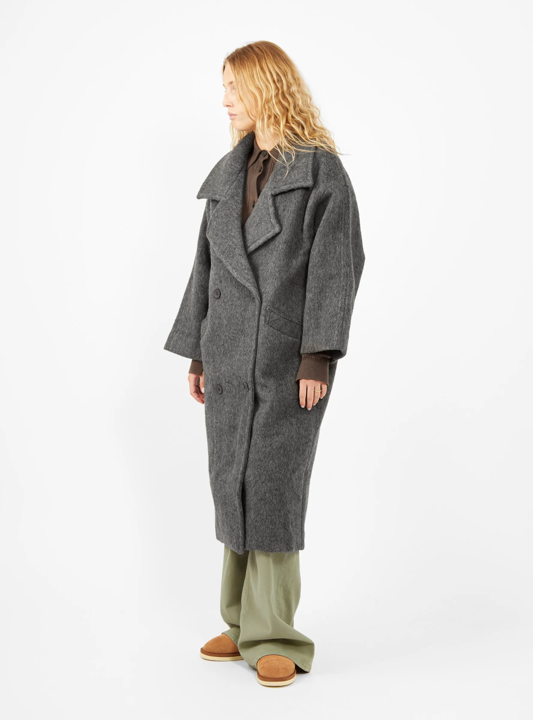 Oversized Wool Coat Grey