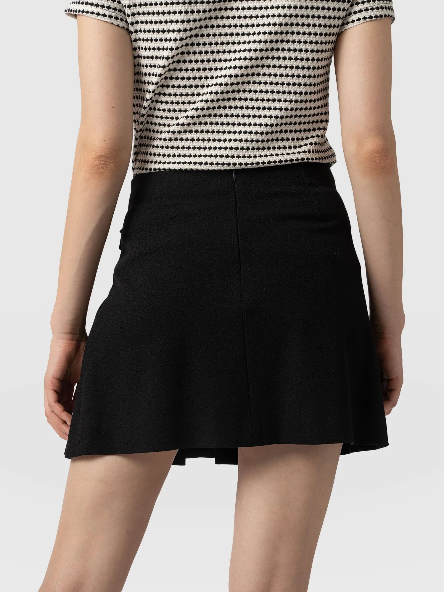 Petra Pleated Mini Skirt - Black