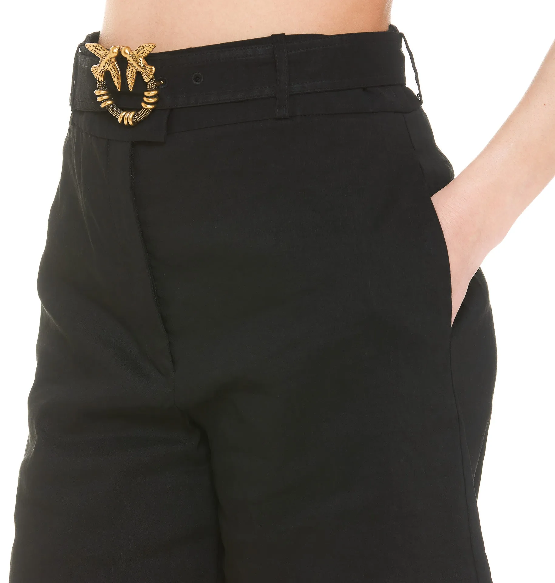 Pinko High Waist Straight Cut Shorts