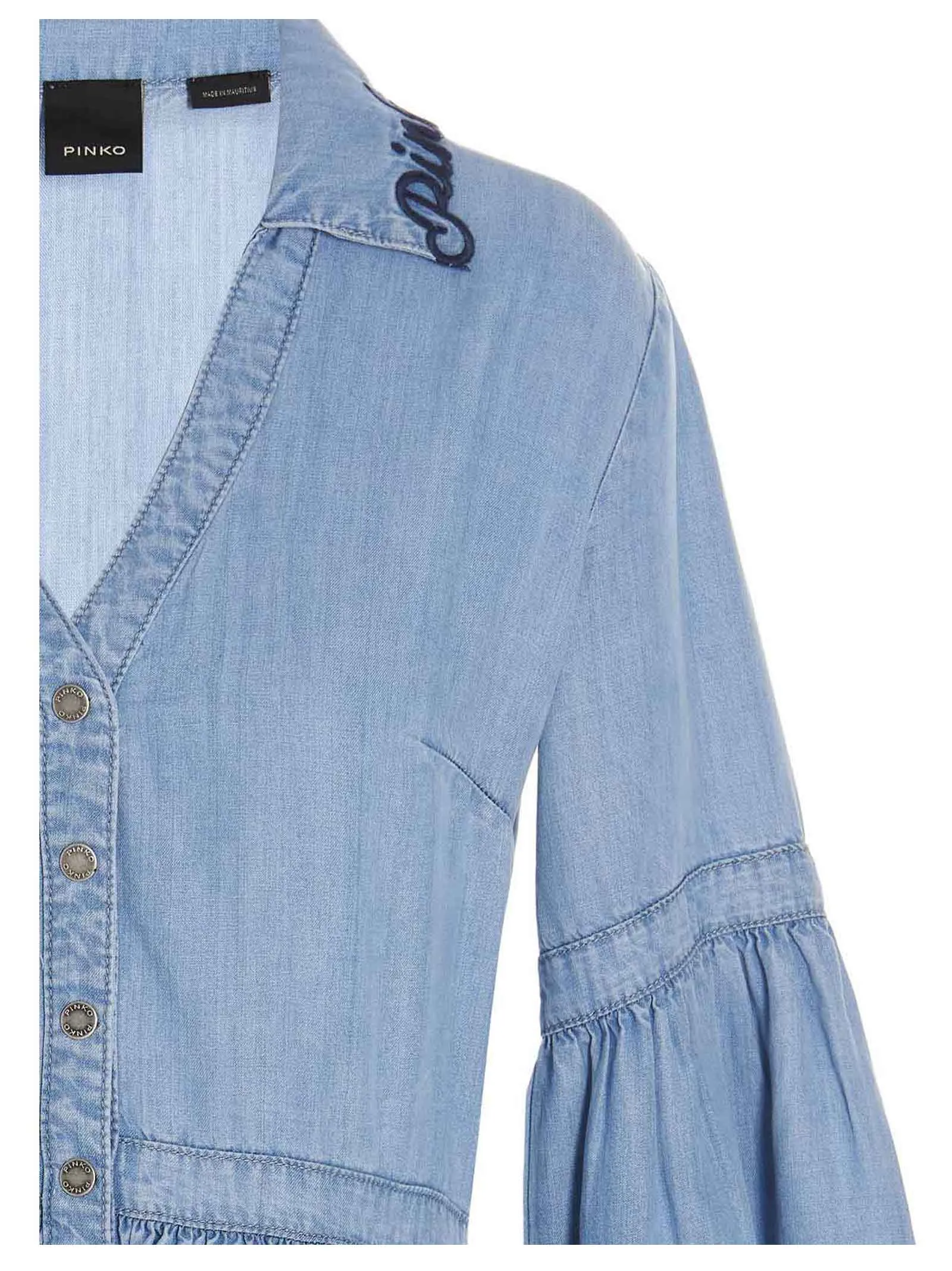 Pinko V-Neck Denim Mini Dress