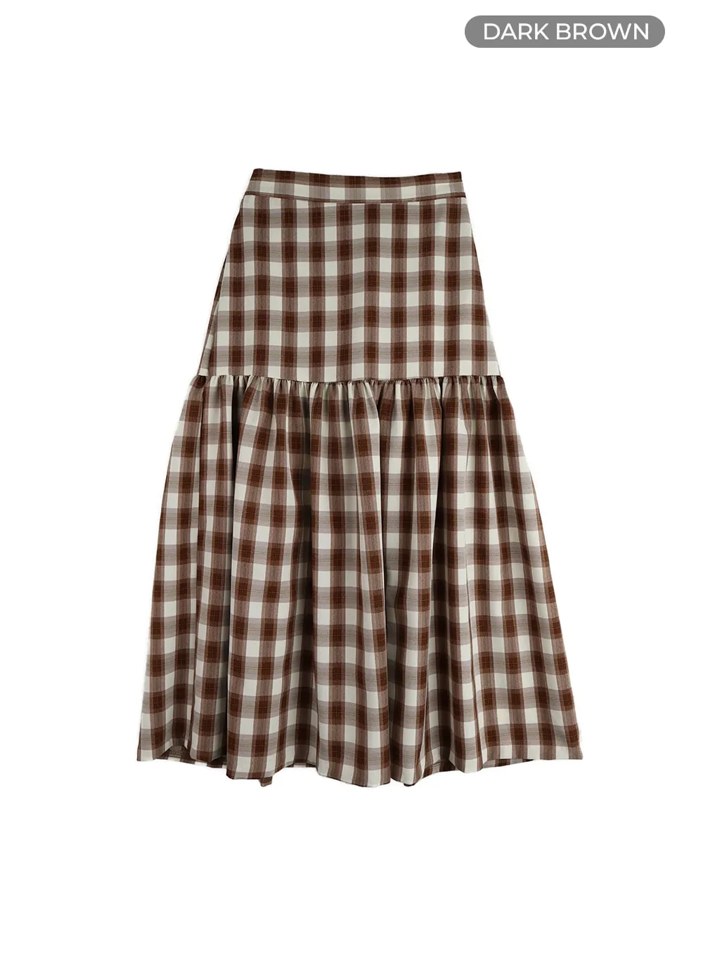 Plaid Flare Maxi Skirt IM404