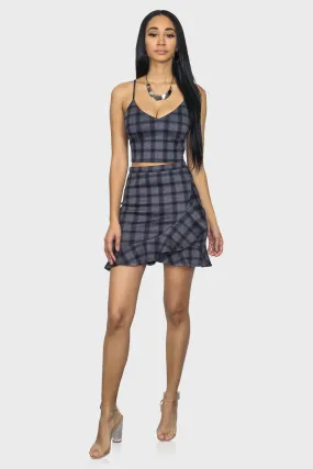 Plaid Mini Skirt Set