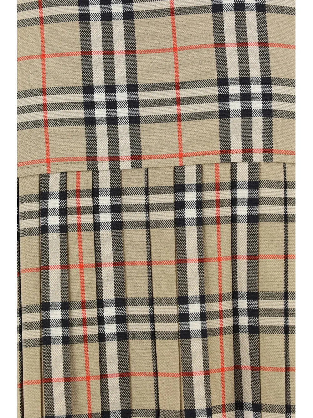 Pleated Check Wool Mini Kilt - Archive Beige