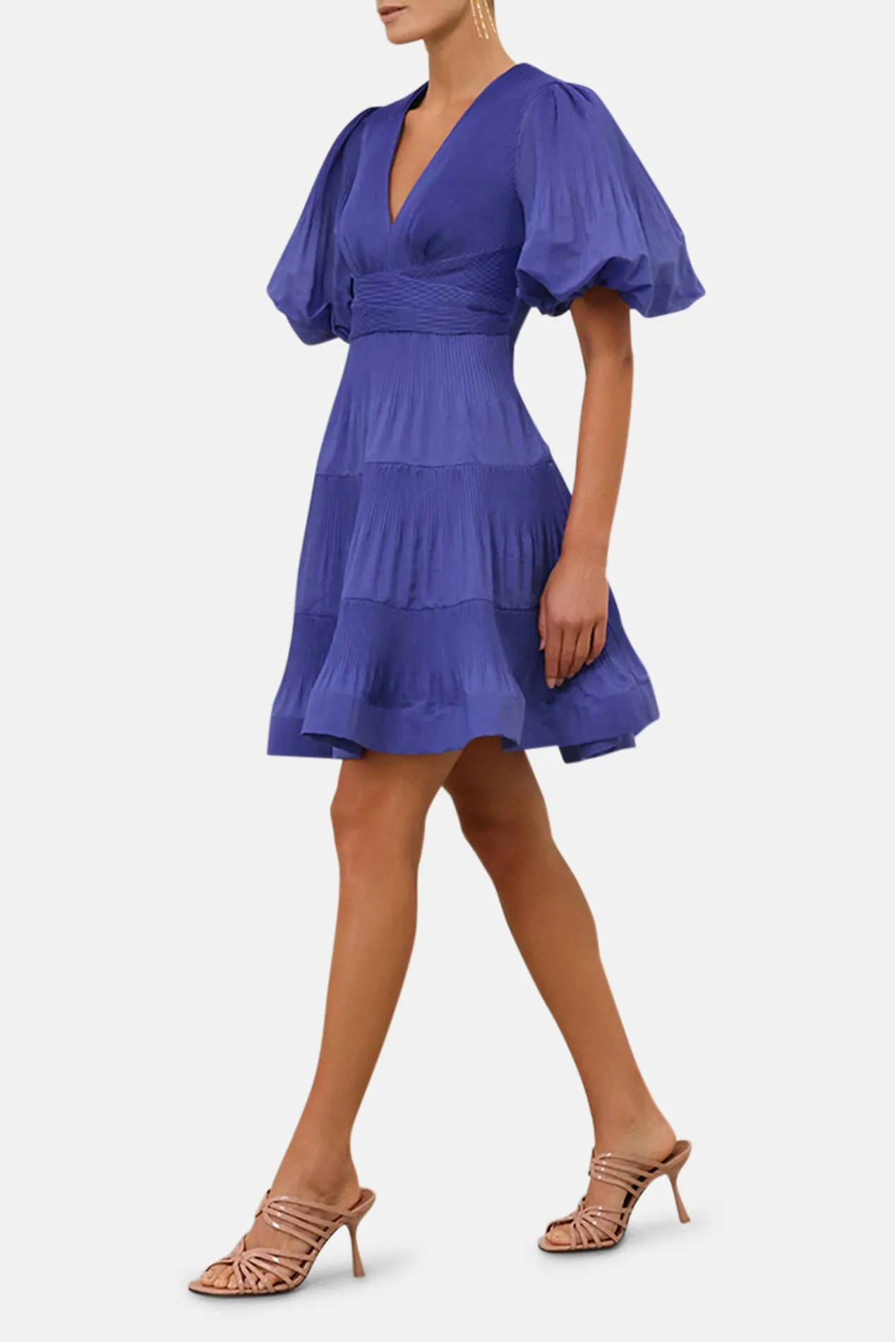 Pleated Mini Dress Lapis