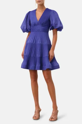 Pleated Mini Dress Lapis