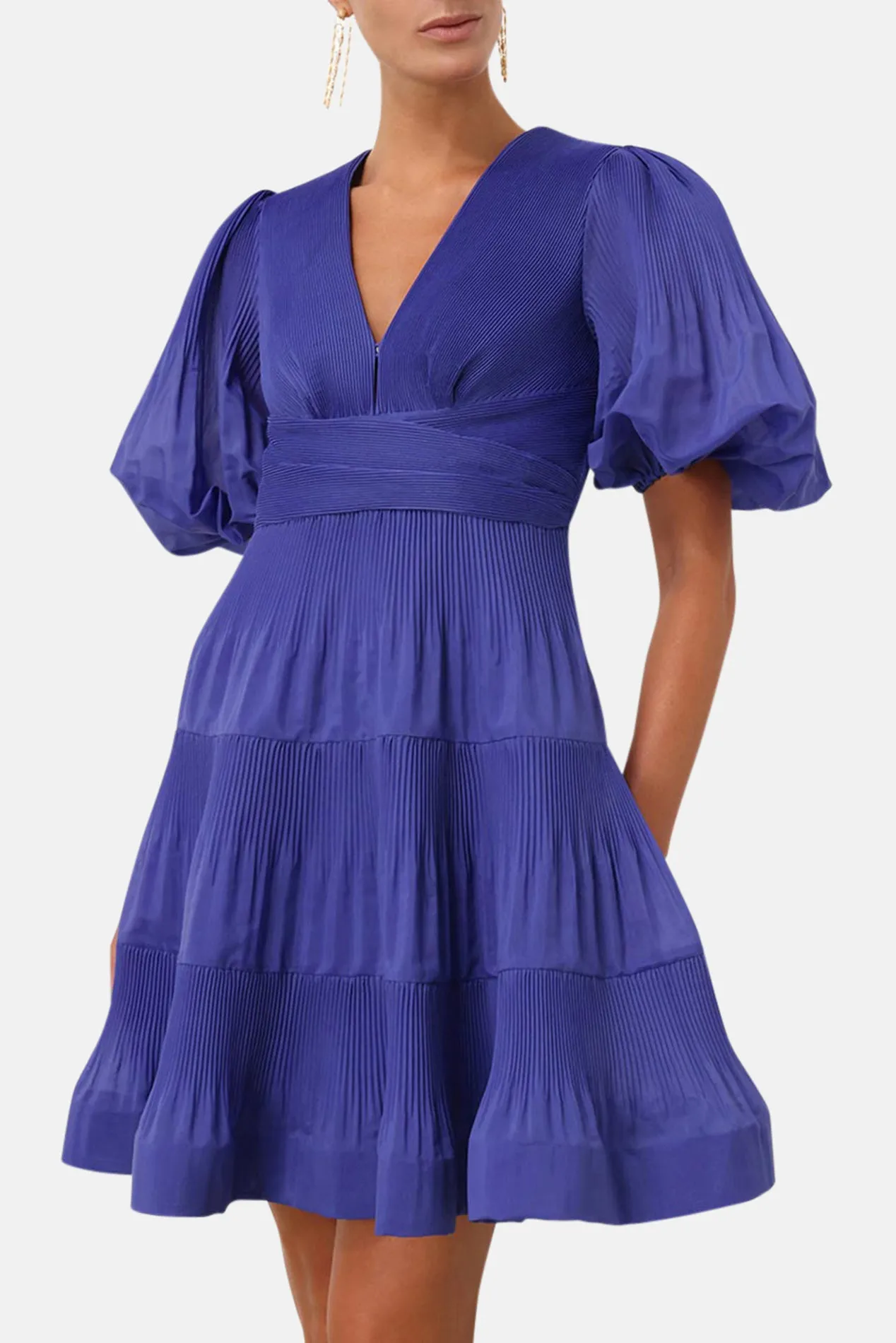 Pleated Mini Dress Lapis