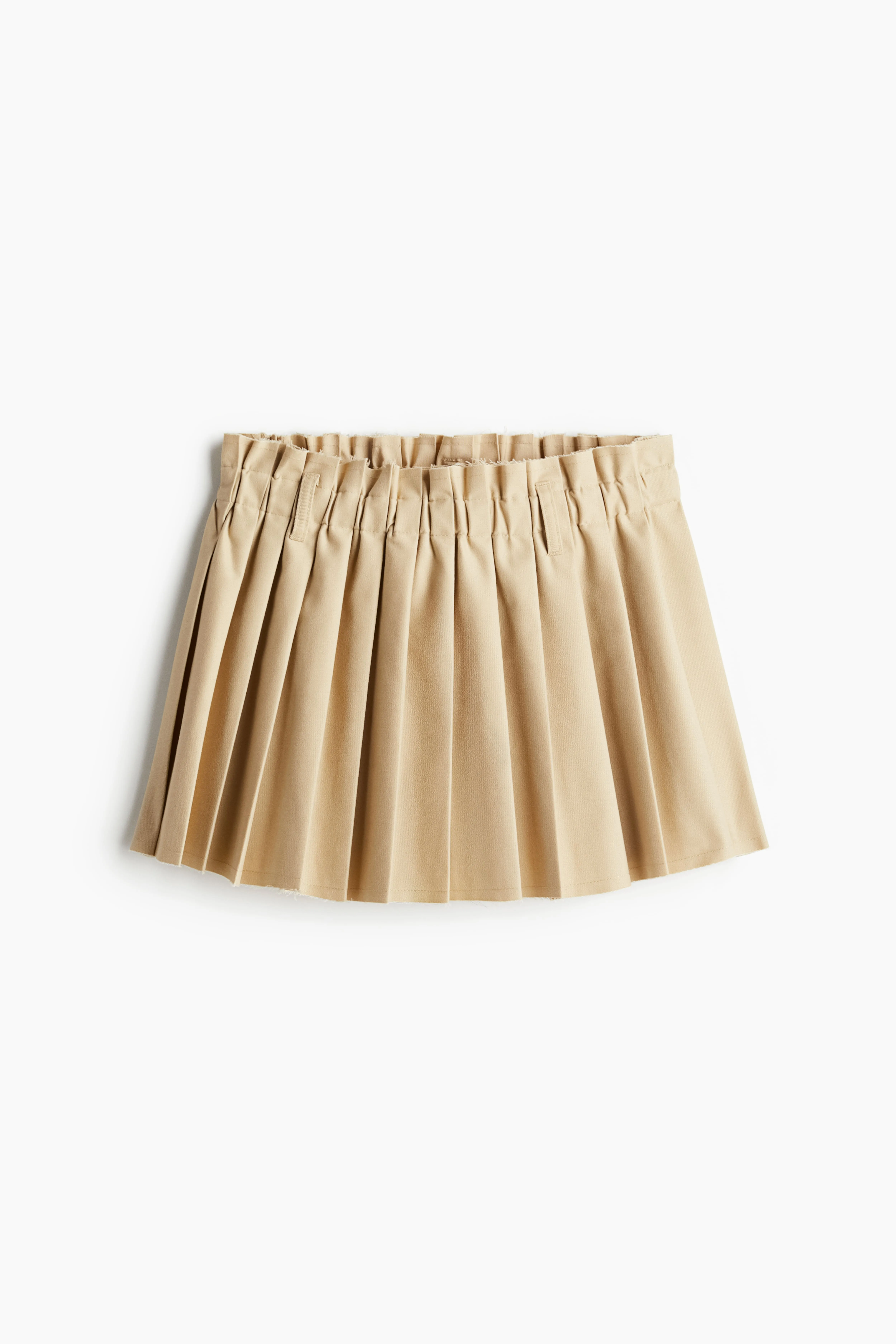 Pleated mini skirt - Regular waist - Mini - Beige - Ladies | H&M GB