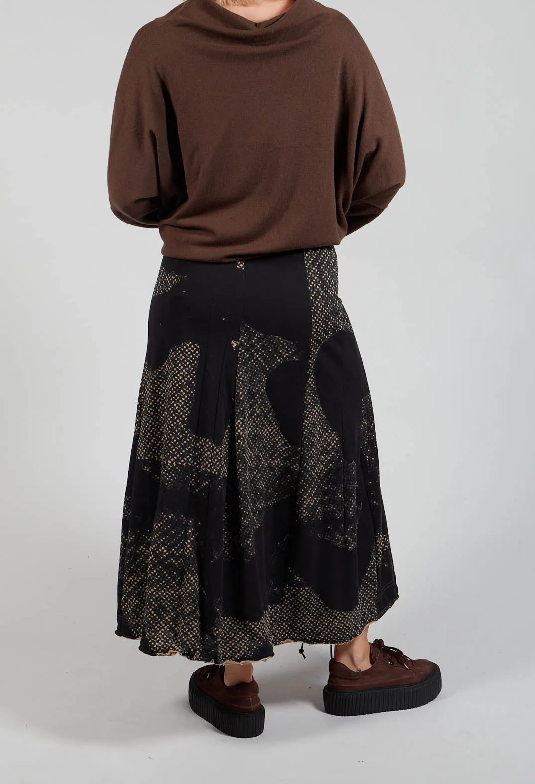 Pleated Skirted in Latte Print