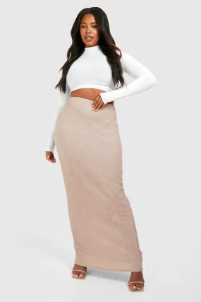 Plus Textured Maxi Skirt