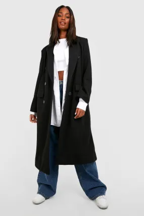 Premium Oversized Bright Double Breasted Wool Look Coat