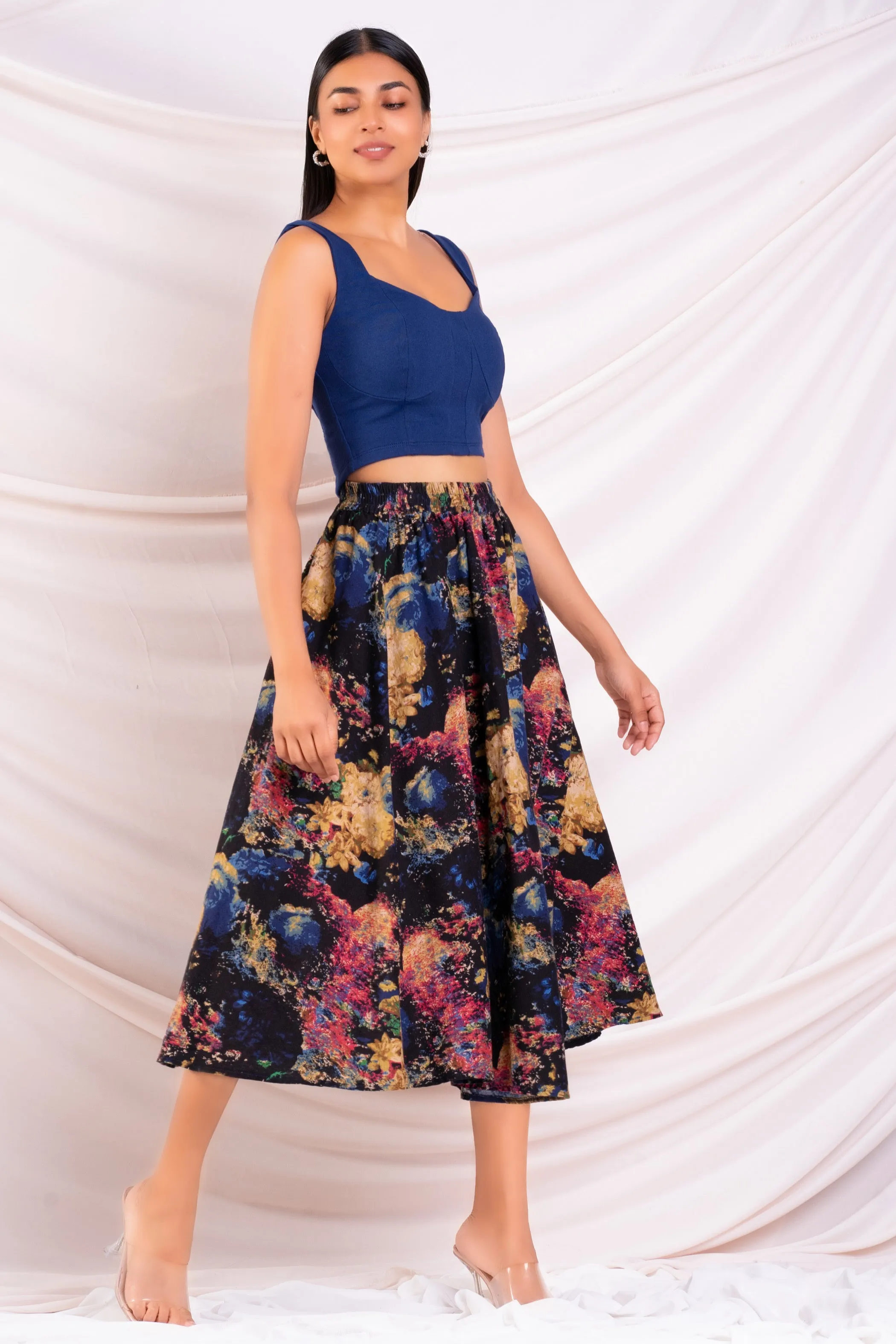 Printed Midi Skirt