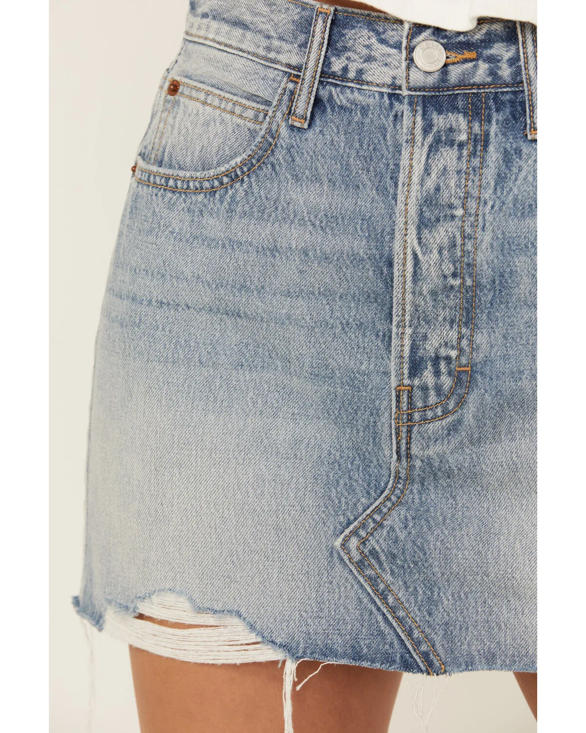 Product Name:  Cello Women's Medium Wash Mid Rise Denim Mini Skirt