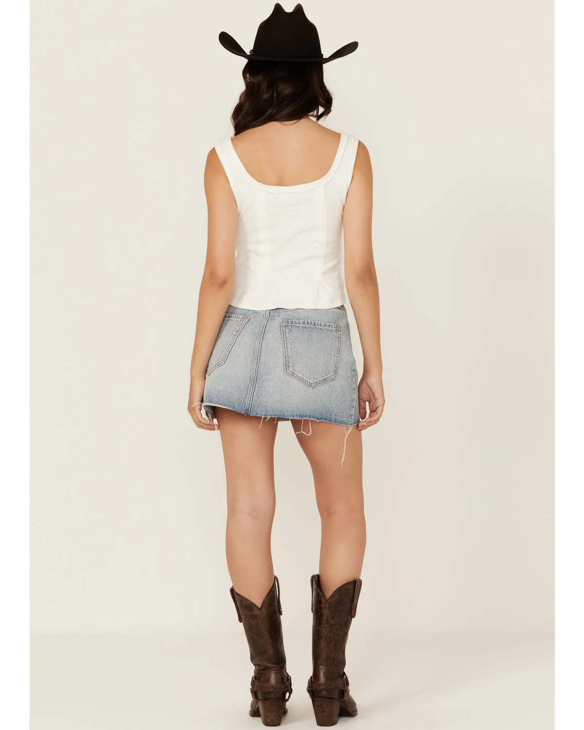 Product Name:  Cello Women's Medium Wash Mid Rise Denim Mini Skirt