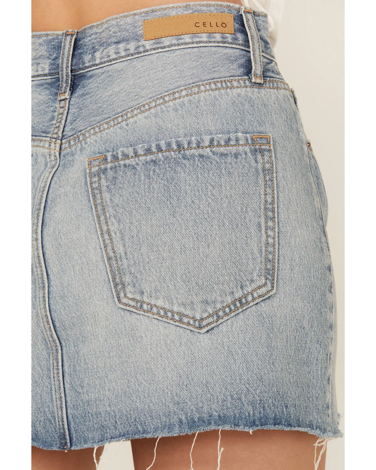 Product Name:  Cello Women's Medium Wash Mid Rise Denim Mini Skirt