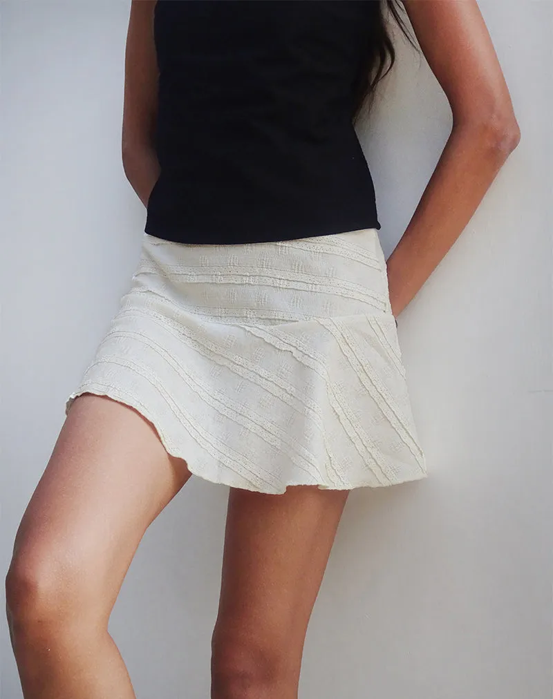 Ragna Mini Skirt in Crinkle Ivory