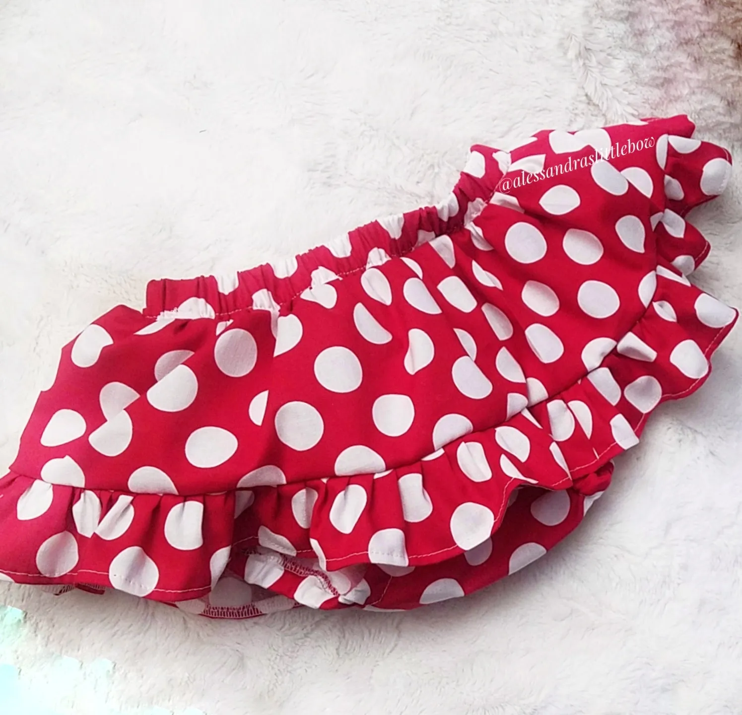 Red Polka dots  ruffle skirted bloomers