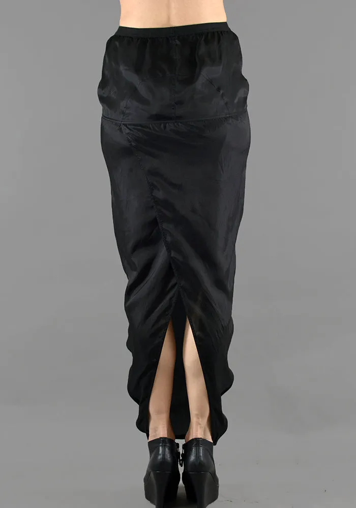 RICK OWENS RO19S6354J SOFT PILLAR SKIRT BLACK