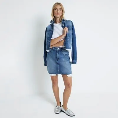 River Island Womens Blue Denim Mini Skirt