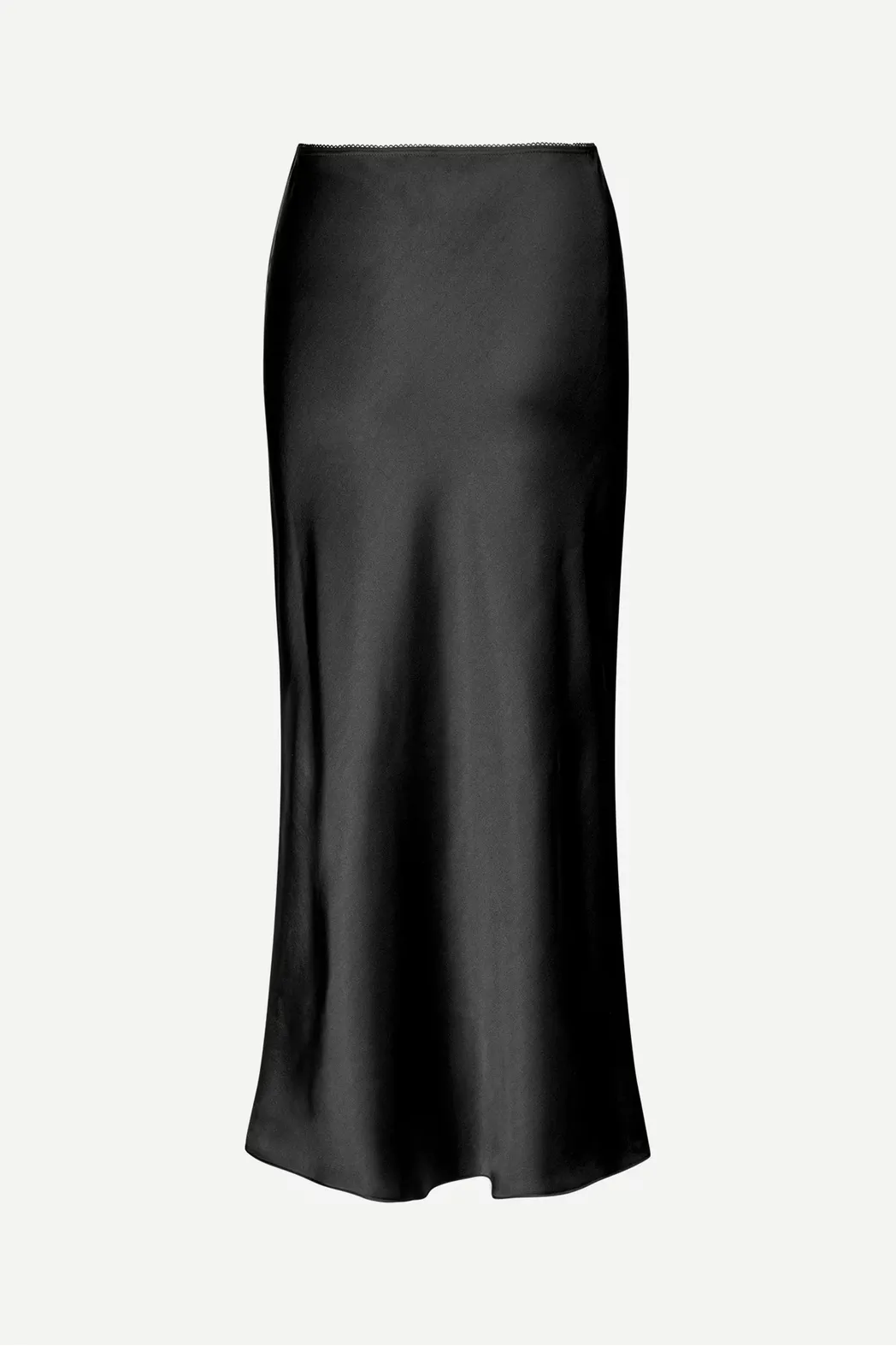 Saagneta Long Satin Skirt - Black