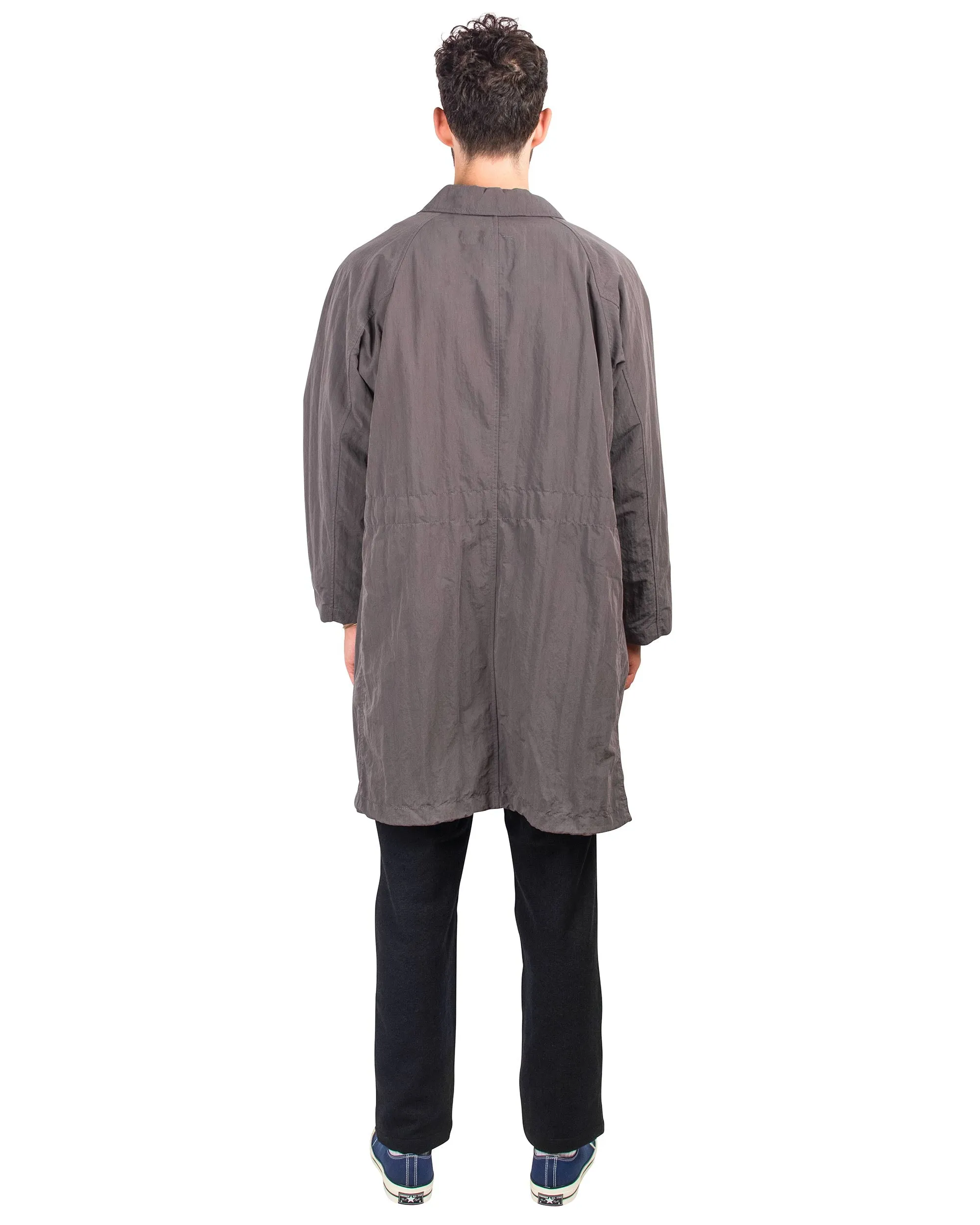 Sage de Cret Stand Fall Collar Coat With Liner Charcoal Cotton/Nylon Typewriter