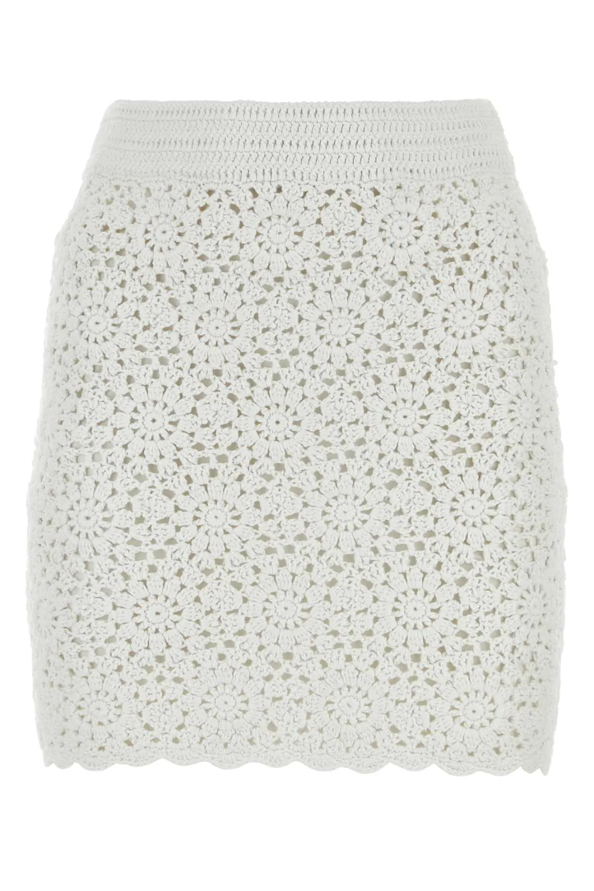 Saint Barth White Crochet Mini Skirt