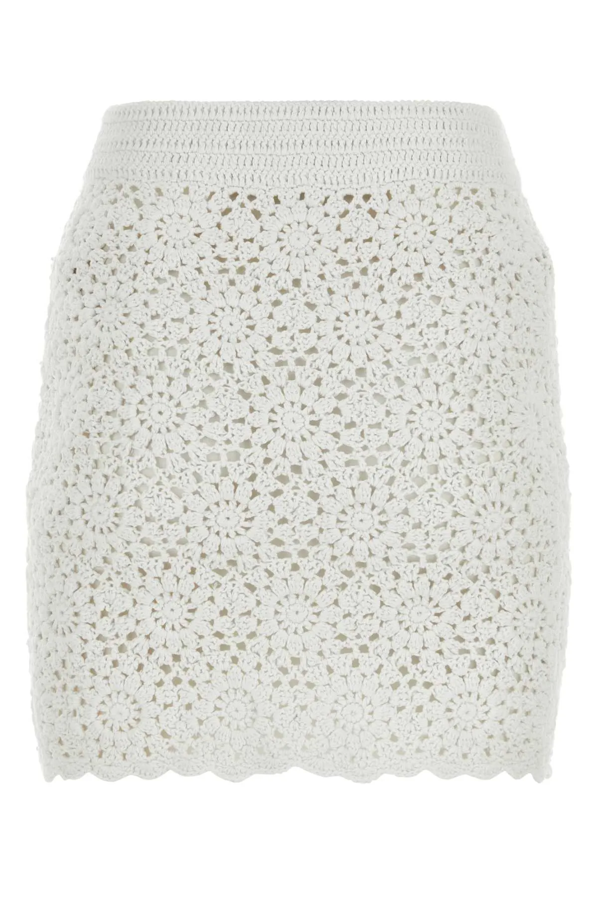 Saint Barth White Crochet Mini Skirt