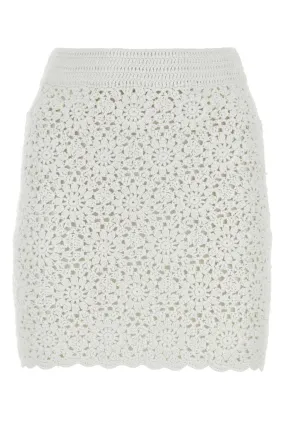 Saint Barth White Crochet Mini Skirt