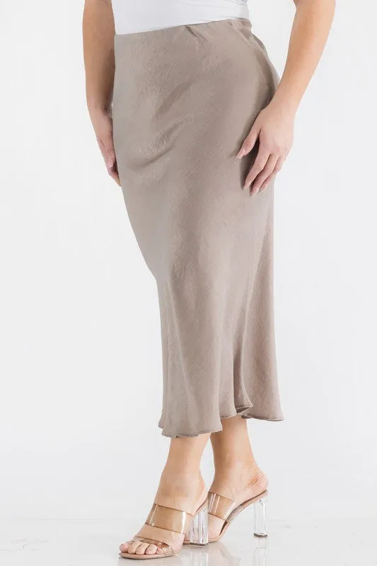 Satin Slip Midi Skirt