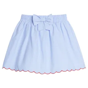 Scallop Bow Skirt- Chambray