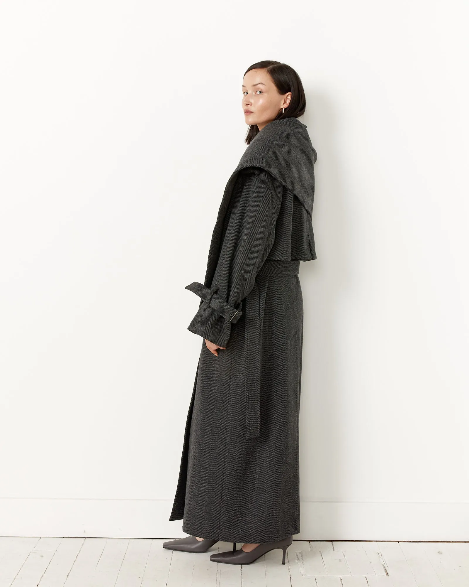 Scarf Collar Trench Coat