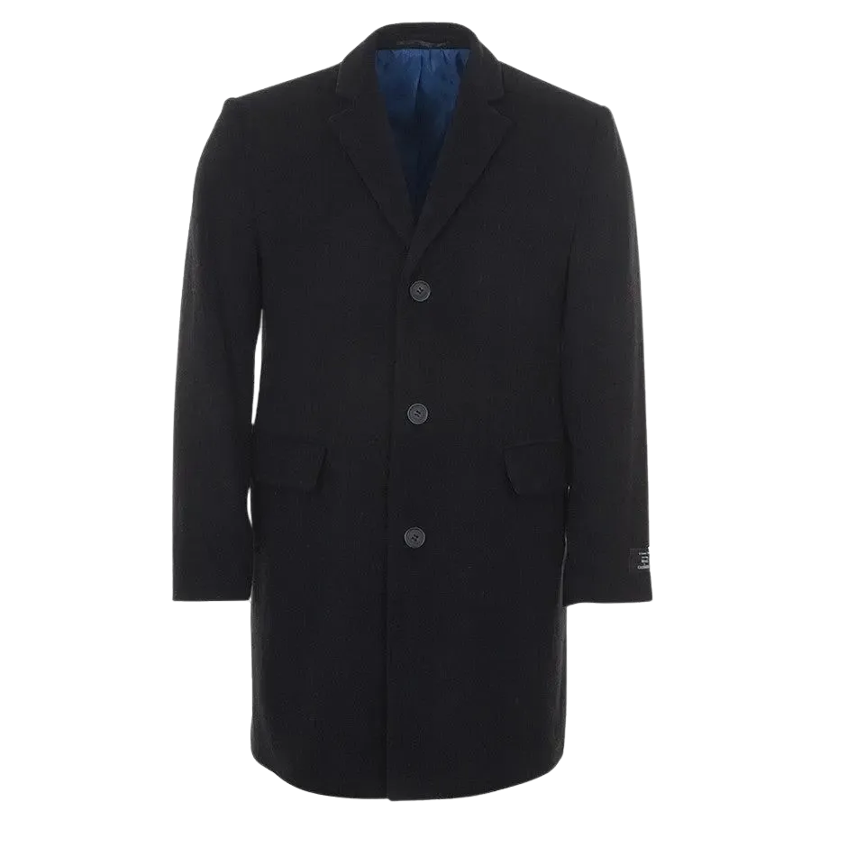 Scott Wool Cashmere Overcoat in Black