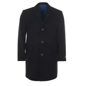 Scott Wool Cashmere Overcoat in Black