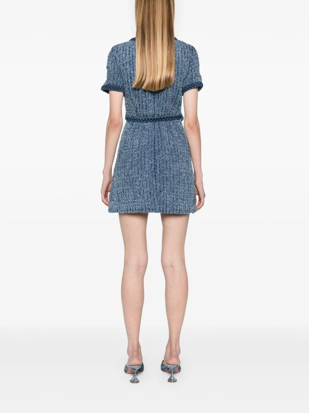 Self Portrait    Self Portrait Textured Denim Mini Dress