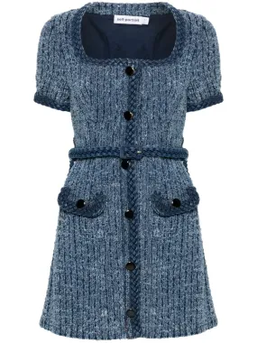 Self Portrait    Self Portrait Textured Denim Mini Dress