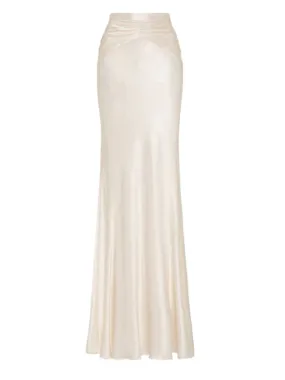 Shona Joy Ruched Maxi Skirt in Cream